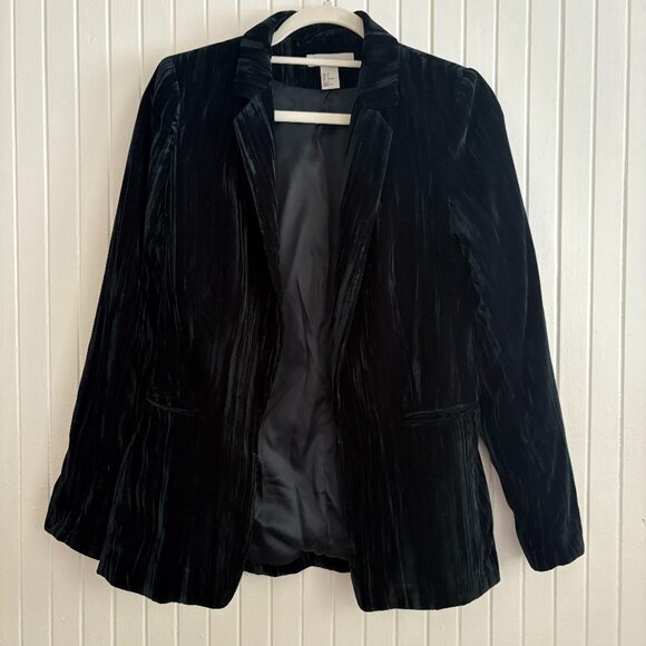 Green Velvet Blazer - Picture 1 of 12